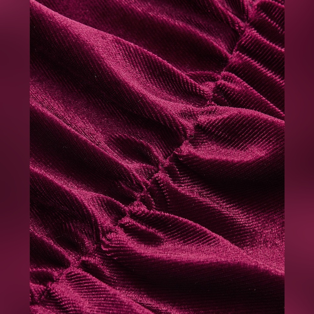 CoMMENSE Sleeveless Side Slit Velvet Mock Neck Maxi Dress NWT - Burgundy Large - Picture 6 of 11